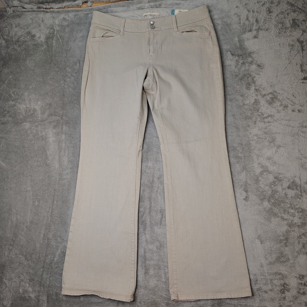 VTG Gap 1969 Jeans Womens 34 Beige Flare Medium Wash‎ Stretch Mid Rise Denim Y2K